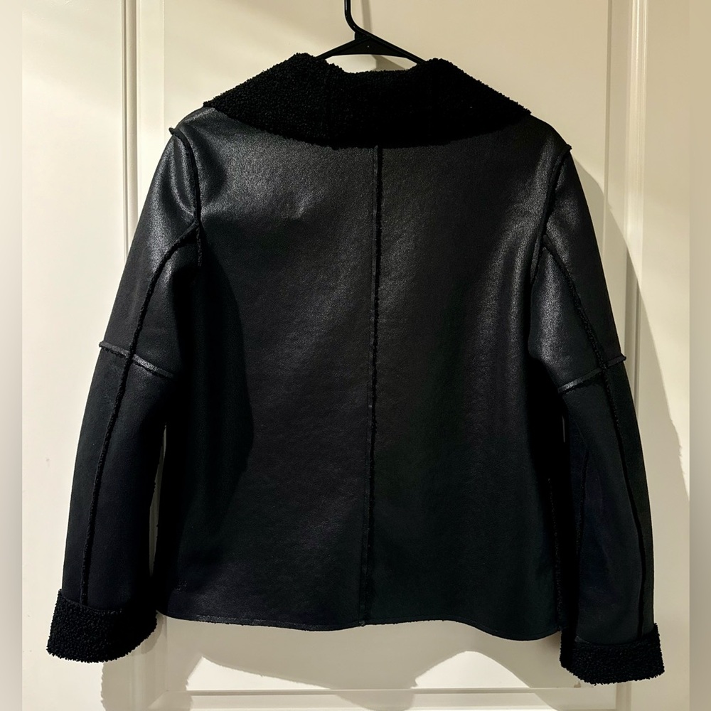 Women's Black Shearling Jacket - image 2